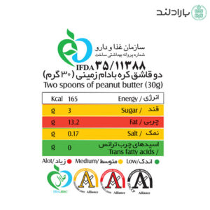 كره بادام زمينی ساده شیررضا 450 گرم