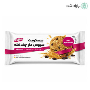 بیسکویت سبوس دار چند غله کشمش سیاه
